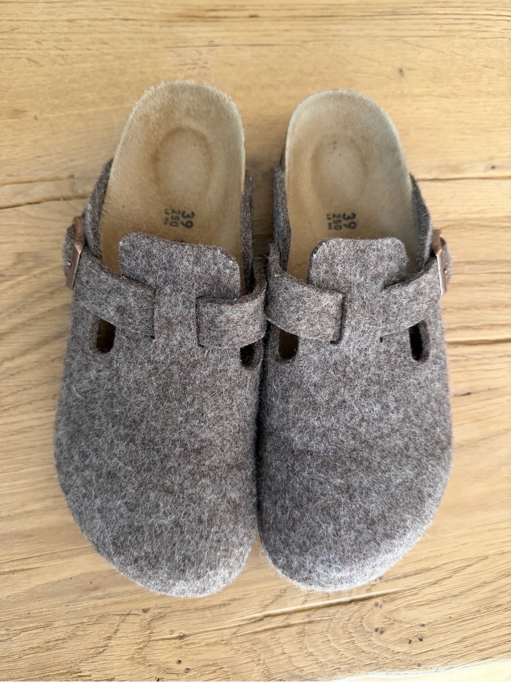 Birkenstock Brown Felt Clog Slip-On Mule